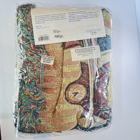 Walt Disney World Tapestry Woven Throw Blanket Mickey Minnie Mouse NEW 60” x 50” - Picture 2 of 3